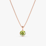 Rose Gold Handmade Peridot Necklace