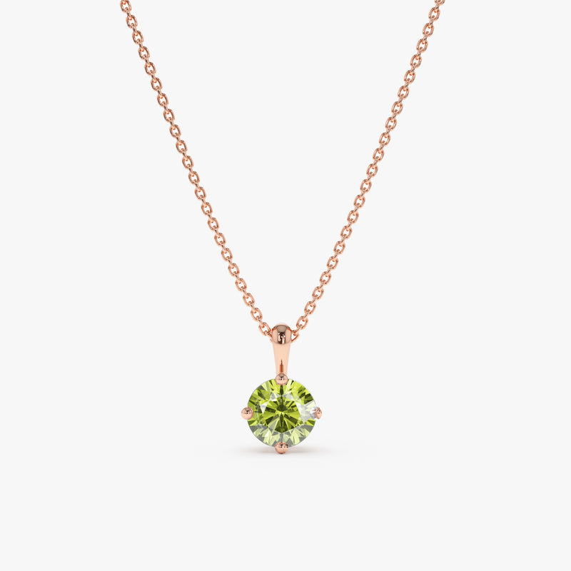 Rose Gold Handmade Peridot Necklace