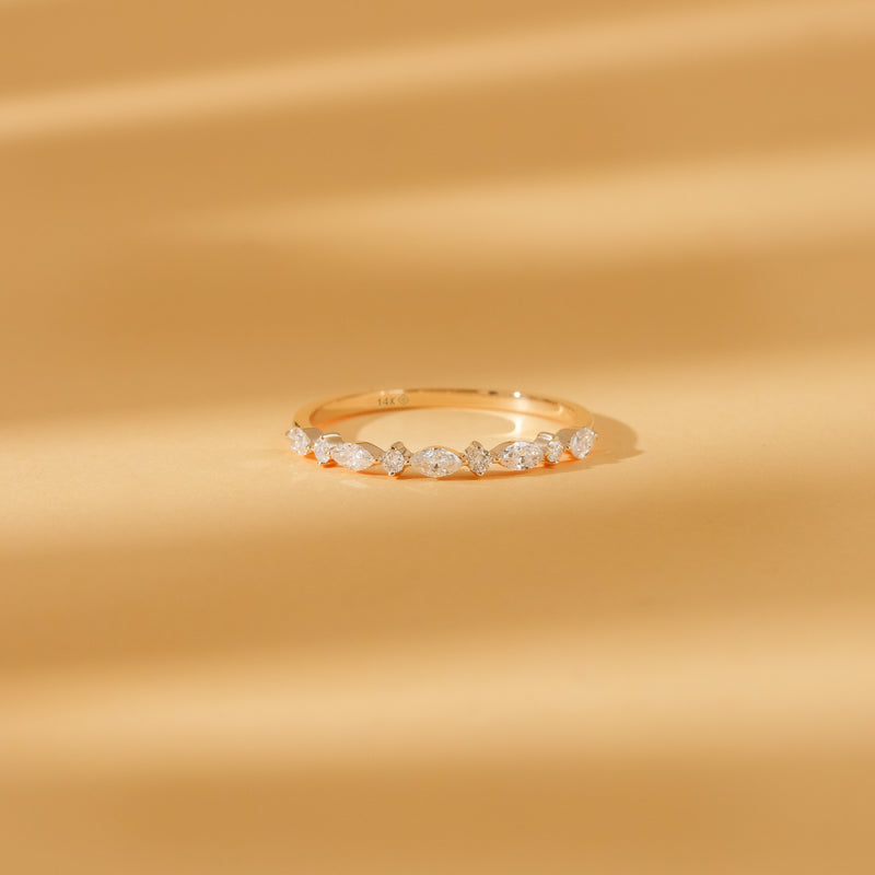 minimalistic handmade diamond band