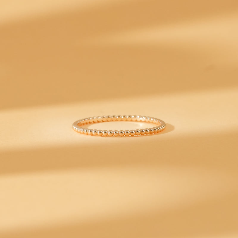 solid gold stackable ball ring