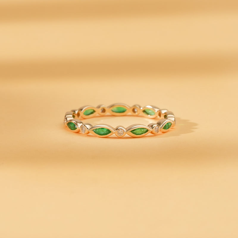 natural diamond emerald eternity ring