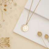 Crescent and Star Disc Necklace