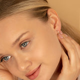 Minimalist Handmade single Diamond solid gold Huggies