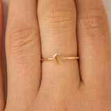 Plain Gold Crescent and Star Ring