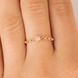 Solid Gold Diamond Star Ring