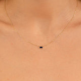 september birthstone baguette necklace