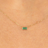 Baguette Emerald Necklace