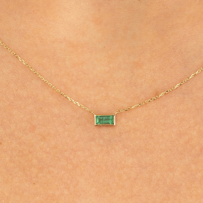 Baguette Emerald Necklace