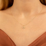 pave diamond jewish star pendant necklace