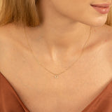 Tiny Circle Necklace with Diamonds