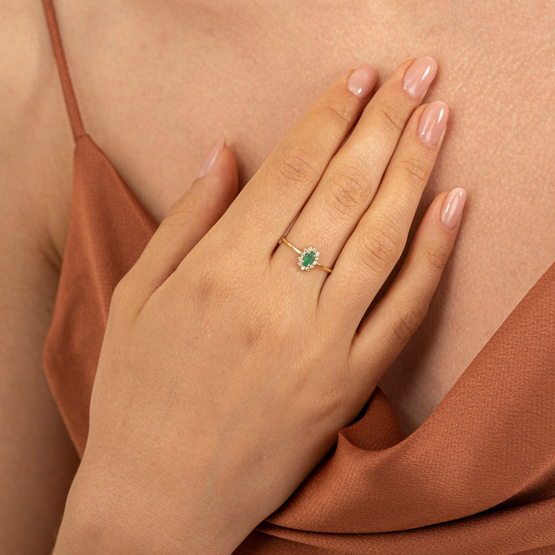 Handmade Emerald Diamond Ring