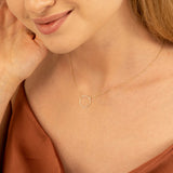 Yellow Gold Minimalistic circle pendant Necklace