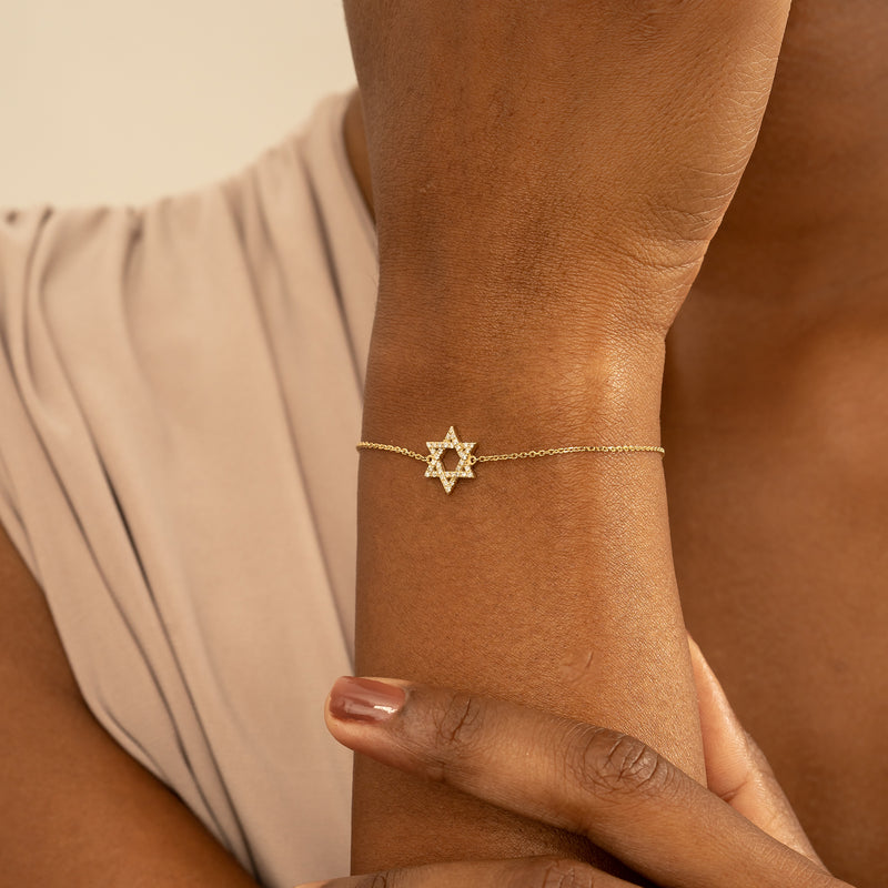 Diamond Star of David Bracelet