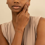 Handmade Pave Diamond Circle Bracelet