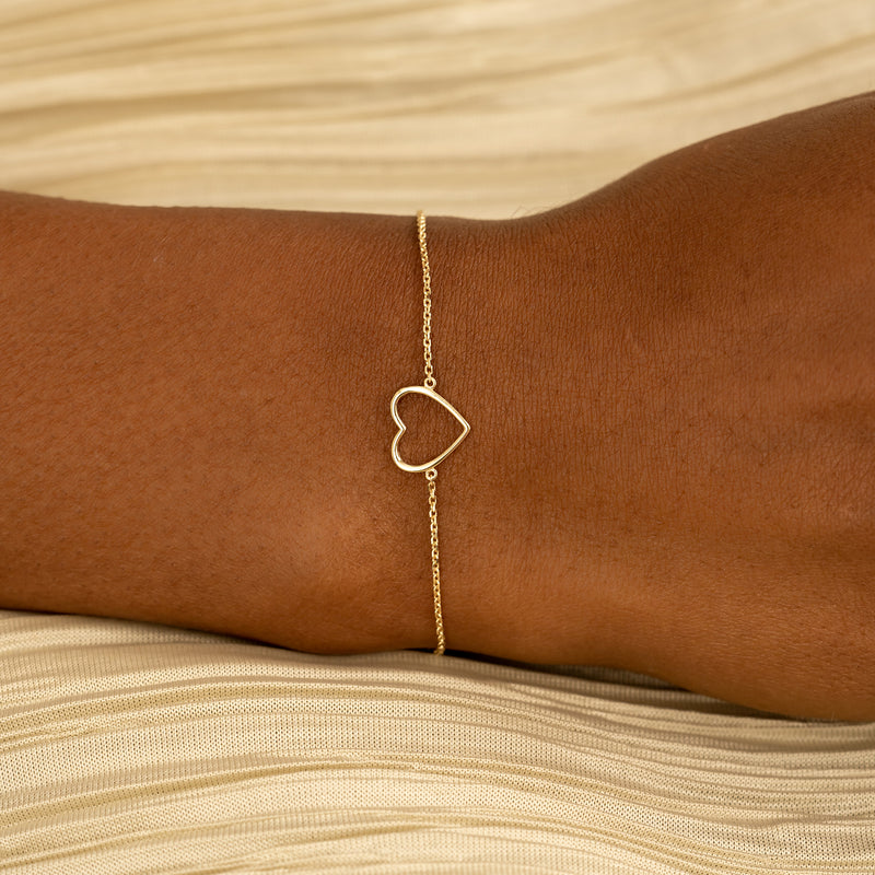 Handmade Gold Heart Bracelet