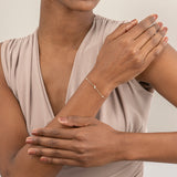 Handmade Lightning Bolt Bracelet with Bezel Diamonds 