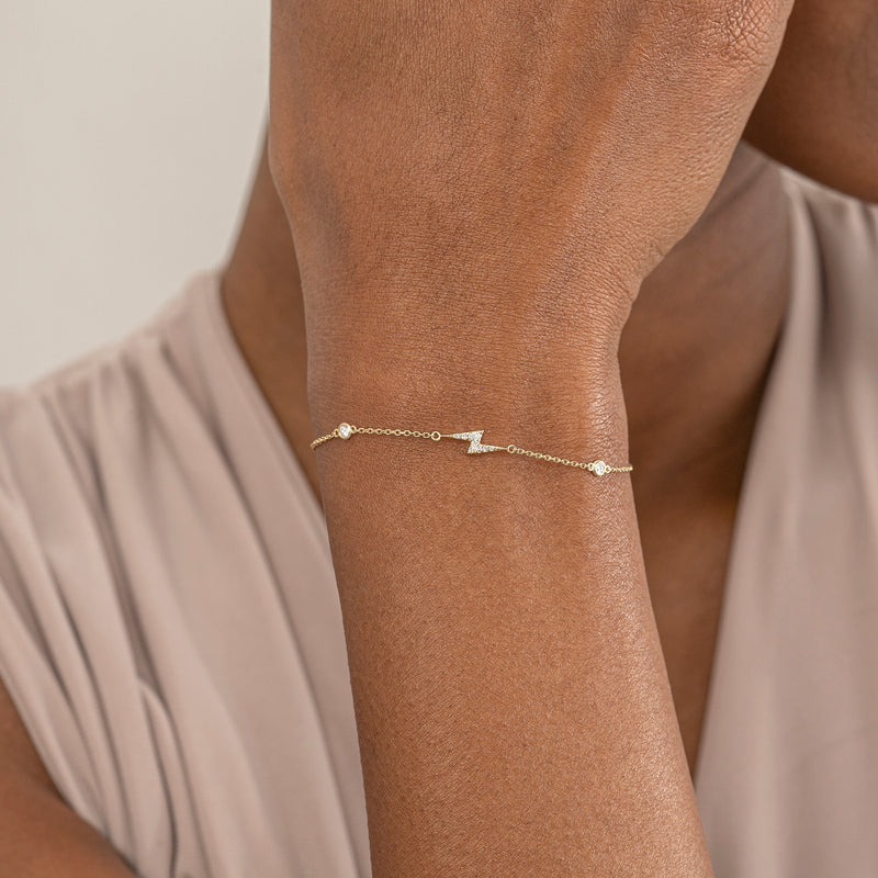 Solid Gold Diamond Lightning Bracelet