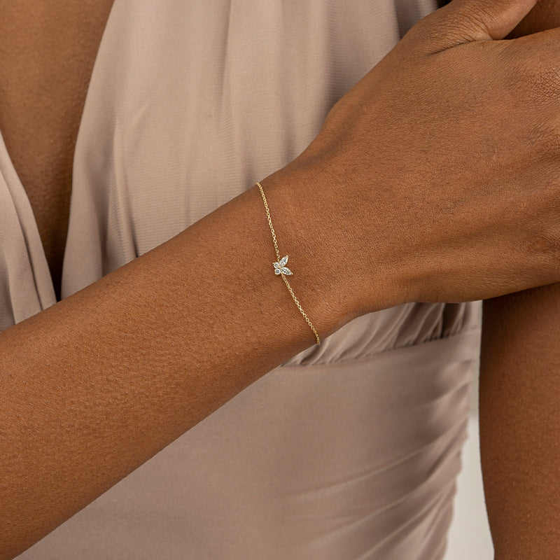 Natural Diamond Butterfly Bracelet