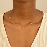 Solid Gold Natural Diamond Layering Necklace