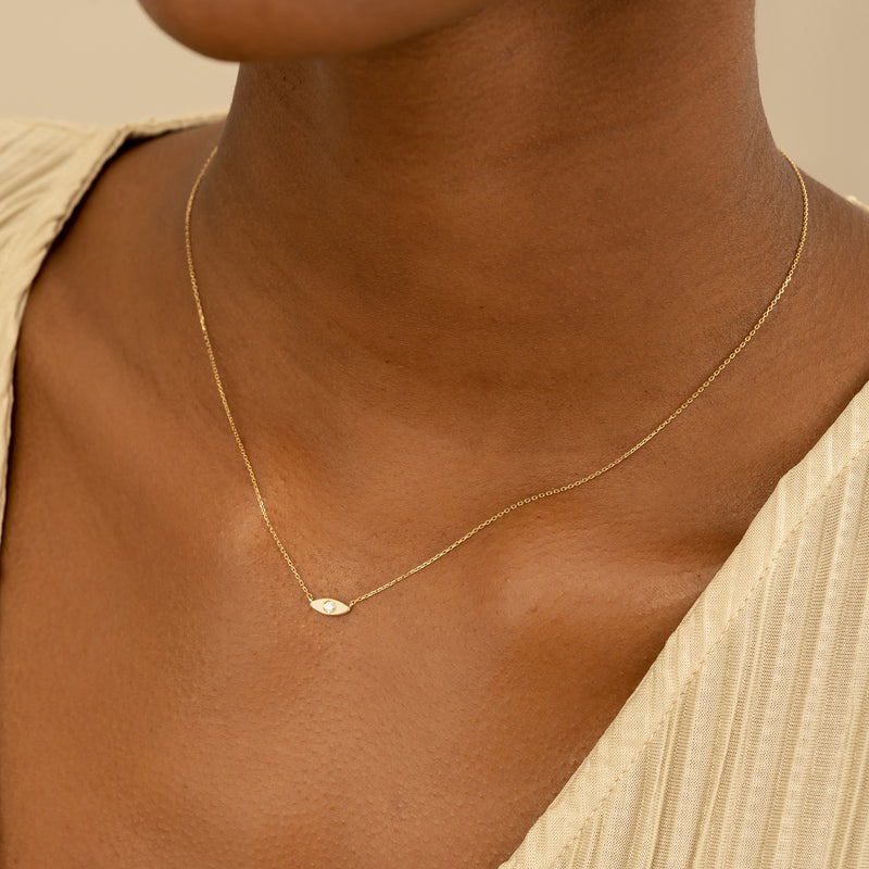 Protection Charm necklace in solid gold for her