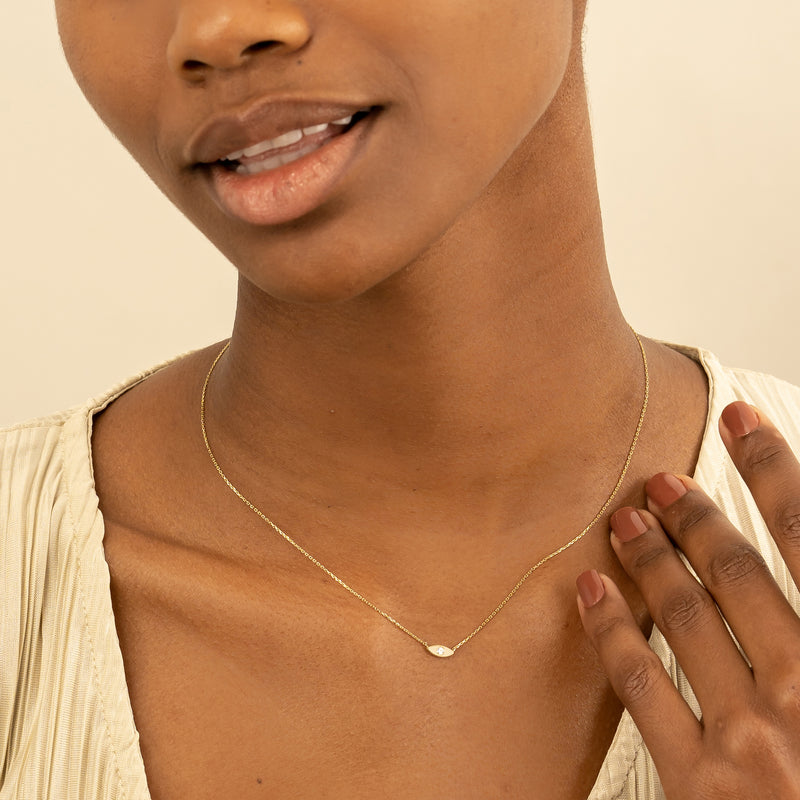 Diamond evil eye necklace