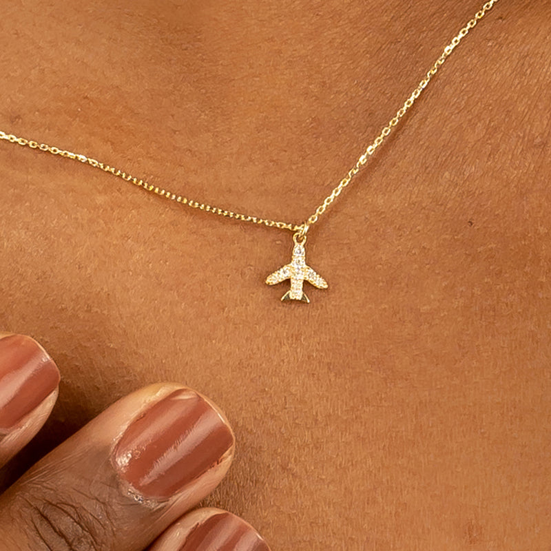 Natural Diamond Plane Pendant
