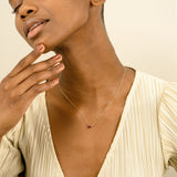 dainty Heart shaped ruby necklace