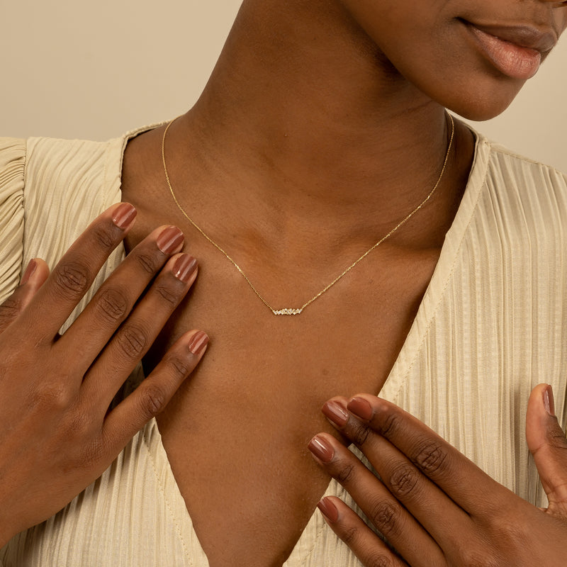 Dainty baguette diamond pendant