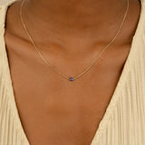 Mini Glass Evil Eye on solid gold chain