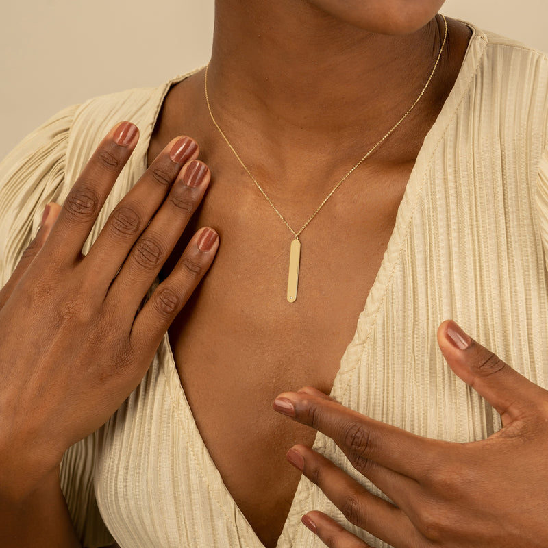 Yellow Gold Nameplate Necklace