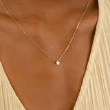 Solid Gold Plain Star Necklace