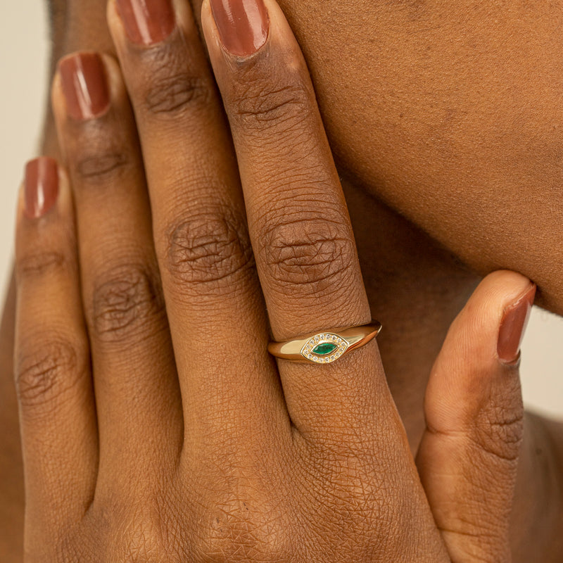 Marquise Emerald Diamond Ring