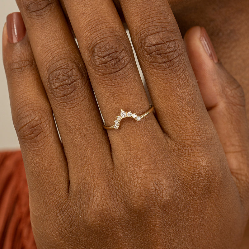 Handmade Diamond Gold Nesting Ring