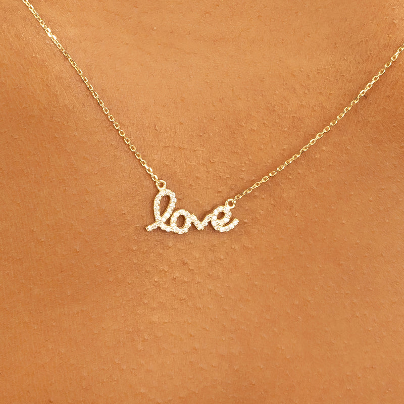 Cursive Love Necklace