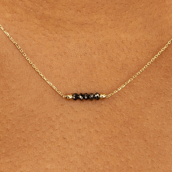 Multi Black Diamond bar Necklace