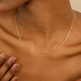 Gold Multi grey Diamond station Necklace for her