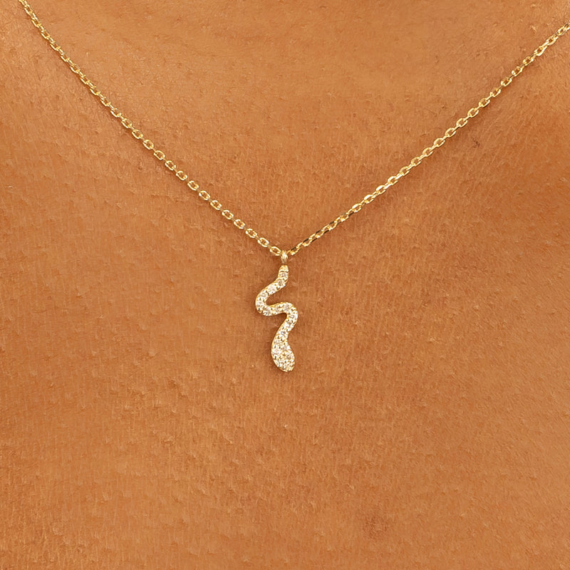 Yellow Gold Snake Necklace