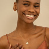 dainty Solid gold protection pendant necklace