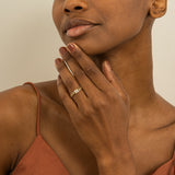 Emerald Cut Natural Diamond Chain Ring