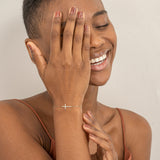 Sideways  Diamond Cross Bracelet