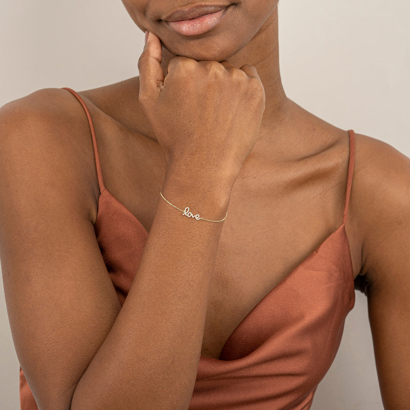 Petite Natural Diamond Love Bracelet