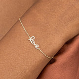 Cursive Love Bracelet with Diamonds