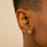 dainty Diamond Teddy Bear Stud Earrings for her