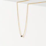 single natural Black Diamond Bead on solid gold necklace