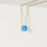 solid gold chain opal eye pendant