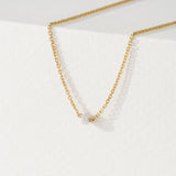 Natural Salt and Pepper Diamond bead necklace in solid gold