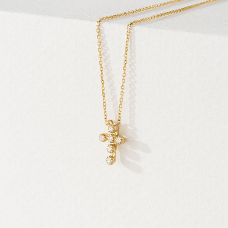 Dainty Diamond Cross Necklace