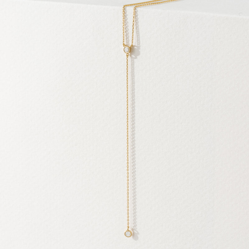 Handmade Natural Diamond Lariat Necklace