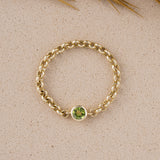 August Birthstone Peridot Ring