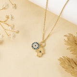 Evil Eye Hamsa Necklace Gold for her